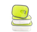 Lunch Box Stainless Steel Rectangular Lunch Box Choose From (S-M-L) GREEN. 