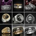Wholesale Hip Hop Mens Gold Signet Rings Fashion Punk Classic Domineering Wolf Head Trendy Men's Ring. 