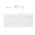 USB Keyboard Wired 78 Keys Ergonomic Design Power Saving Round Keycaps Wear Resistant Durable Stable Small KeyboardWhite. 