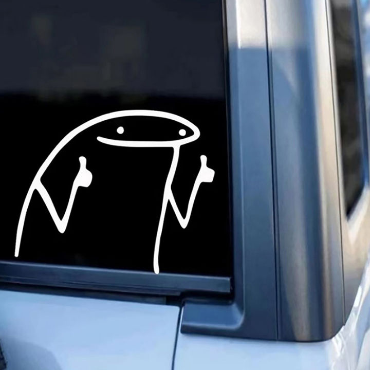 STICK MAN THUMBS UP」MEME SERIES CAR DECAL AUTOMOTIVE DIE-CUT VINYL STICKER Wodde