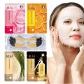 RUKI Facial Sheet Mask & Eye Mask Set – Collagen, Vitamin C, Rice, 24K Gold & Eye Treatment – Hydrating, Brightening & Anti-Aging Skincare Pack (5 Pcs). 