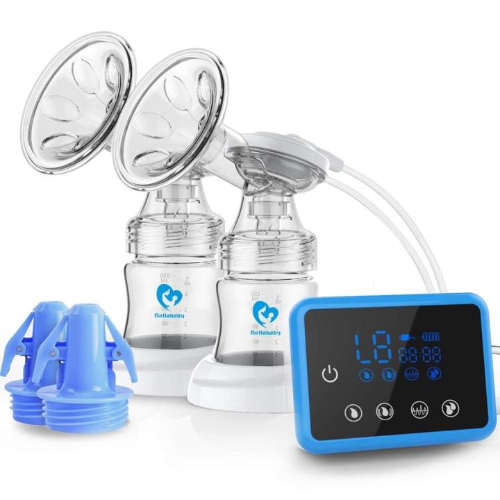 Bellababy  Rechargable Double Electric Breast Pump with Touch Panel Portable 4 Modes & 9 Levels Efficient and Pain Free Strong Suction Power Long Battery Time