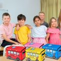 School Bus Treasure Box for Classroom, Foldable Chest Storage Box Toy Box Chest with Lid Treasure Storage Organizer Bin for Kids Teachers Toy Prizes Awards for Students. 