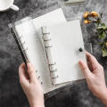 A5 A6 Glitter Transparent Notebook Loose Leaf Notebook Paper Planner Inner Page ring binder Stationery Gift Traveler Journal. 
