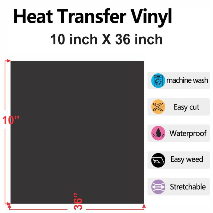 Best%20Quality%20Heat%20Transfer%20Vinyl%20HTV%20,%20Black%20Vinyl%201%20Sheet%2010"%20x%2036%E2%80%9D%20for%20Iron%20On%20T-Shirts%20-%20Image%206