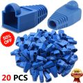 20X RJ45 Connector Strain Relief Rubber Boots Cover Network LAN Ethernet Patch Cable Plug Caps. 