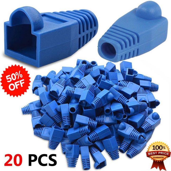 20X RJ45 Connector Strain Relief Rubber Boots Cover Network LAN Ethernet Patch Cable Plug Caps