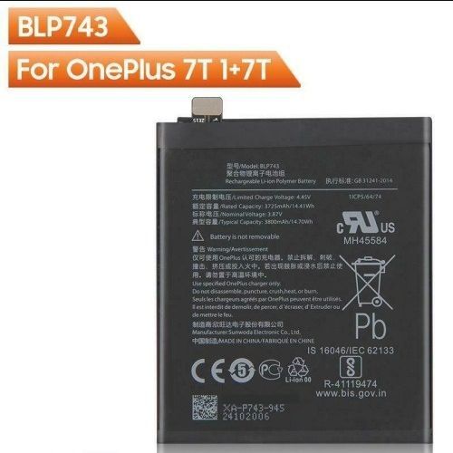 OnePlus%207T%20Battery%20Replacement%20BLP743%20Battery%20with%203800mAh%20Capacity%20-%20Black%20-%20Image%202