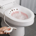 Sitz Bath Toilet Bidet Tub with Flusher for Postpartum Care White Pink. 