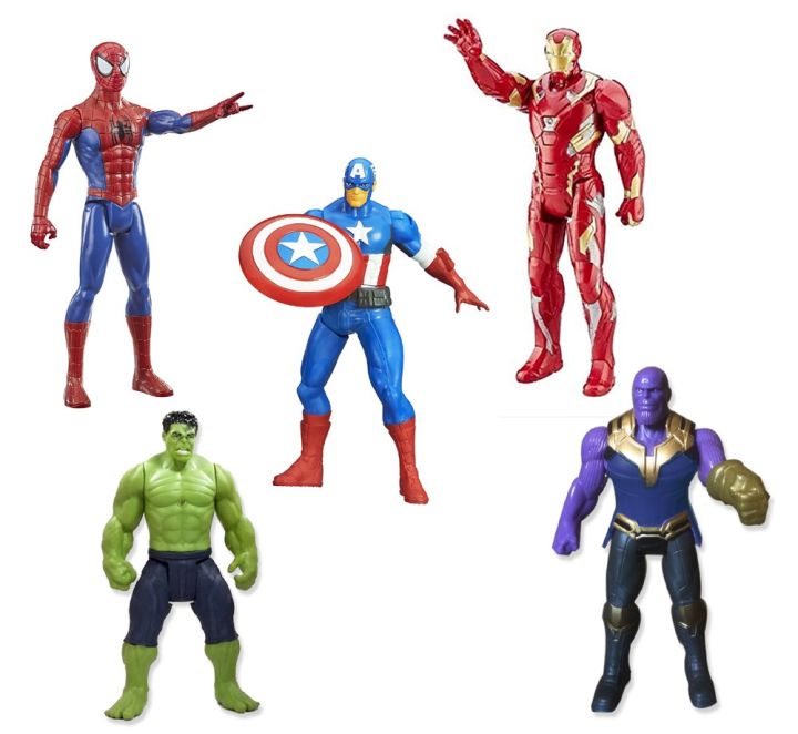 Movable%20Avengers%20Super%20Hero%20Set%20Spiderman,%20Iron%20Man,%20Hulk,%20Thanos,%20Captain%20America%20(5Pcs)%20(11cm)%20-%20Image%203