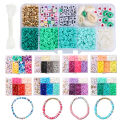 1set/box Same Color Series Mixed Polymer Clay Alphabet Beads DIY Bracelet Necklace Earrings Jewelry Making Accessories. 