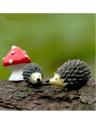 3Pcs Cute Hedgehogs & Mushroom Miniature Mini Fairy Garden Plant Decor. 