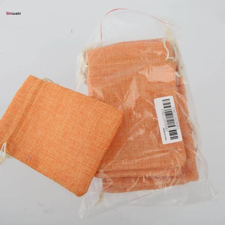 10pcs%20Linen%20Drawstring%20Bags%20Wedding%20Party%20Gift%20Bag%20Pouches%20Orange,10x14cm%20-%20Image%204