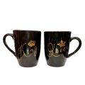 Ceramic Tea Cups Set of 2- Marble Couple Mugs- couple Household Coffee Cups king queen mug set pack of 2. 