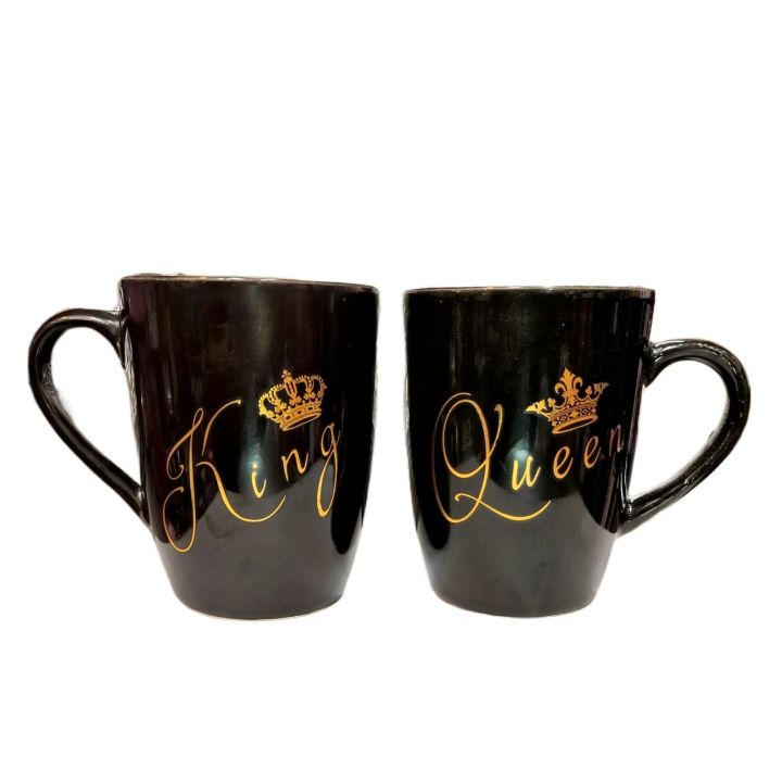 Ceramic Tea Cups Set of 2- Marble Couple Mugs- couple Household Coffee Cups king queen mug set pack of 2
