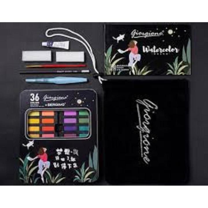 Kingart 511 – Set Di 36 Acquerelli In Vaschetta Con Pennello - Colori Assortiti