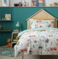 Beddy's Studio Anti-allergic Soft Cotton Printed Cars & Trucks Design Kids Bed Sheet Set With Pillow Cases  Colorful Bedsheets For Kids. 