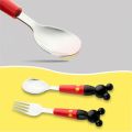 【DM bag factory Store】3pc/set Baby Dishes Stainless Steel Baby Spoon Fork Set Baby Feeding Training Tableware Children Spoon. 