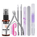 Myyeah 8Pcs Nail Cuticle Remover Kit Nail File Buffer Cuticle Softener Pusher Scissors Nutriotion Oil Nail Repair Manicure Tools. 