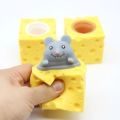 Pop up Funny Mouse and Cheese Block Squeeze Anti-stress Toy Hide and Seek Figures Stress Relief Fidget Toys for Kids Adult. 