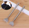 Portable Telescopic Back Scratcher Itch Massage Tool Adjustable Steel Pen-type Clip Tickle Massage Scratch-Silver. 