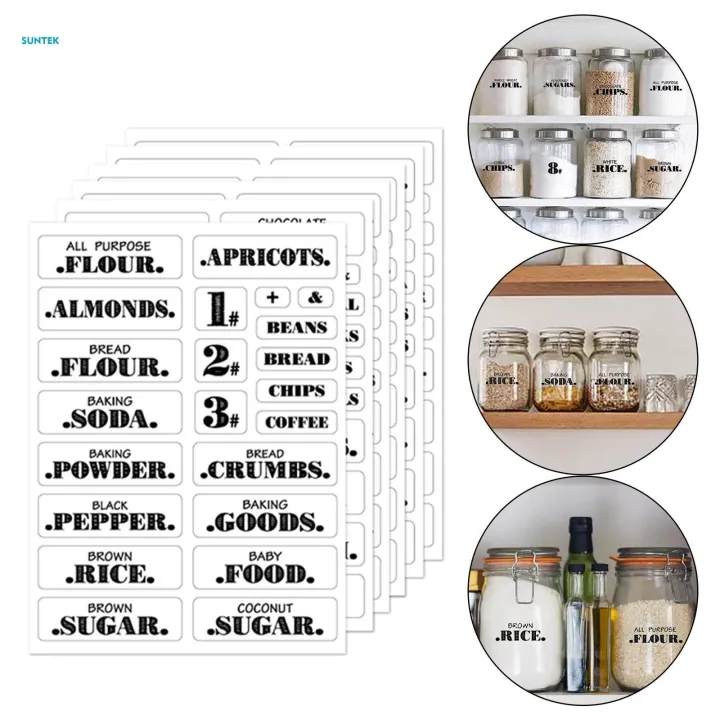 Pantry Label Stickers Waterproof Food Stickers for Kitchen Organization and Storage