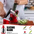 Rotary Vegetable Slicer Drum Grater with 3 Interchangeable Blades - Grater for Fruits, Vegetables, Salad, Nuts. 