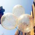 Set of 5 Transparent Latex Balloons with magical Foam Fill - Perfect for Birthday & Baby Shower Parties and Celebrations. 