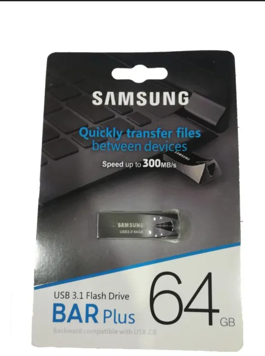 Samsung%20BAR%20Plus%2064GB%20USB%20+%20%20Good%20Flash%20Drive%20Speed%20Memory%20Stick%20Metal%20Body%20Imported%20-%20Image%203