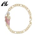 Cuban China Jewellery Factory 14k Oro Laminado Jewelry San Judas Tadeo Bracelet For Men Women. 