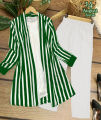 Independence Day Dress For Women - Stylish Green Coat/Gown 3 Pcs, Royal 3 Pcs (Gown+Shirt+Trouser) 14th August Dress. 