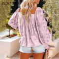 ECHIDNA Fall Blouse Long Sleeves Flared Cuff Autumn Tops. 