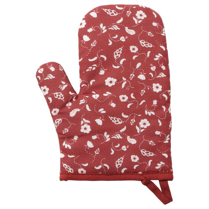 Ikea Oven Glove Red Pattern
