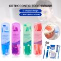 【Aesth Diary Store】8pcs Orthodontic Dental Care Kit Set Braces Toothbrush/Foldable, Mirror, Interdental and More with Carrying. 