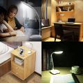 Desk Lamp, LED Touch Sensitive Table Lamp Eye Protection Table Light with USB Charging, 3 Level Dimming Energy-Saving 360° Spin Gooseneck Lamp. 