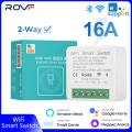 ROVF - EweLink Mini Wifi Smart Switch Light - 16A 2 Way Module On Off Breaker - Wireless Remote Voice Timer Timing App - for Google Home Alexa. 