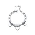 Premium Stainless Steel Jewellery – Corroded Three Peach Heart Bracelet for Women and Couples Gift. 