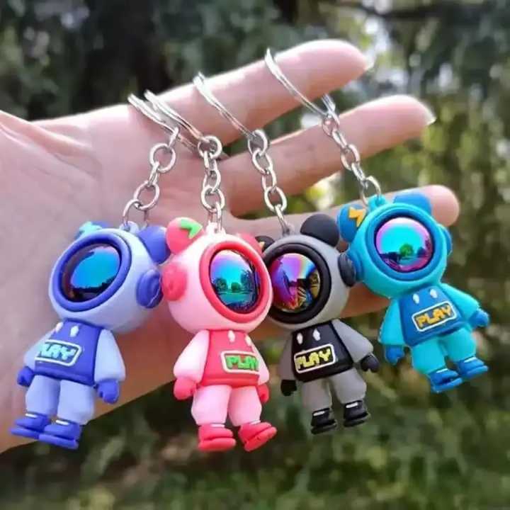 1-PC beautiful Space Astronaut Keychain For Cars Motorcycle Keyrings ...