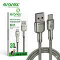 erorex R-17 30W Fast Charging USB-A to Type-C Woven Data Cable– High-Speed Data Sync & Durable Braided Charging Cord. 