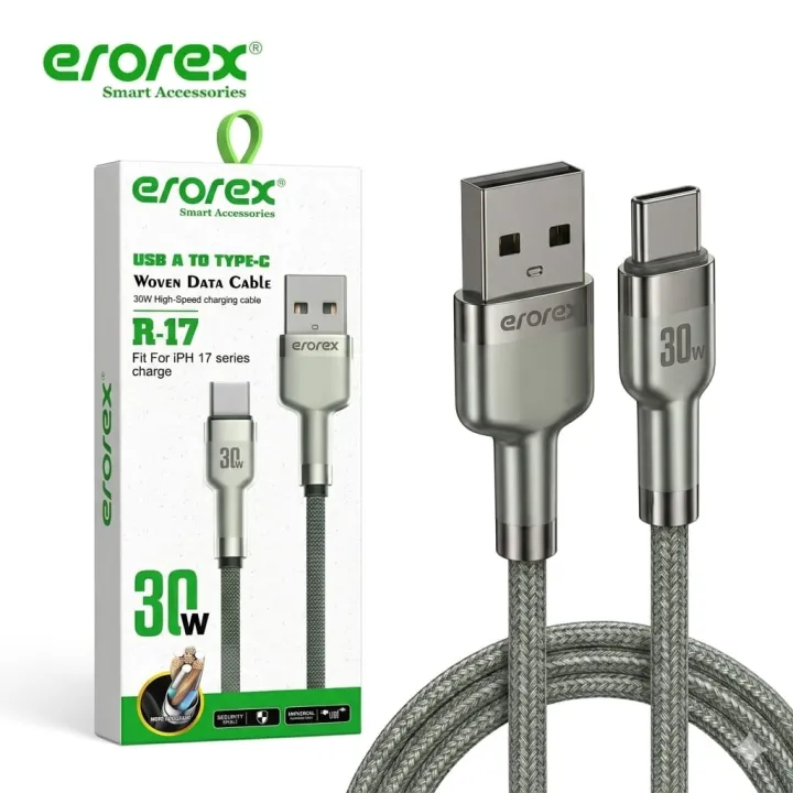 erorex%20R-17%2030W%20Fast%20Charging%20USB-A%20to%20Type-C%20Woven%20Data%20Cable%E2%80%93%20High-Speed%20Data%20Sync%20&%20Durable%20Braided%20Charging%20Cord%20-%20Image%202
