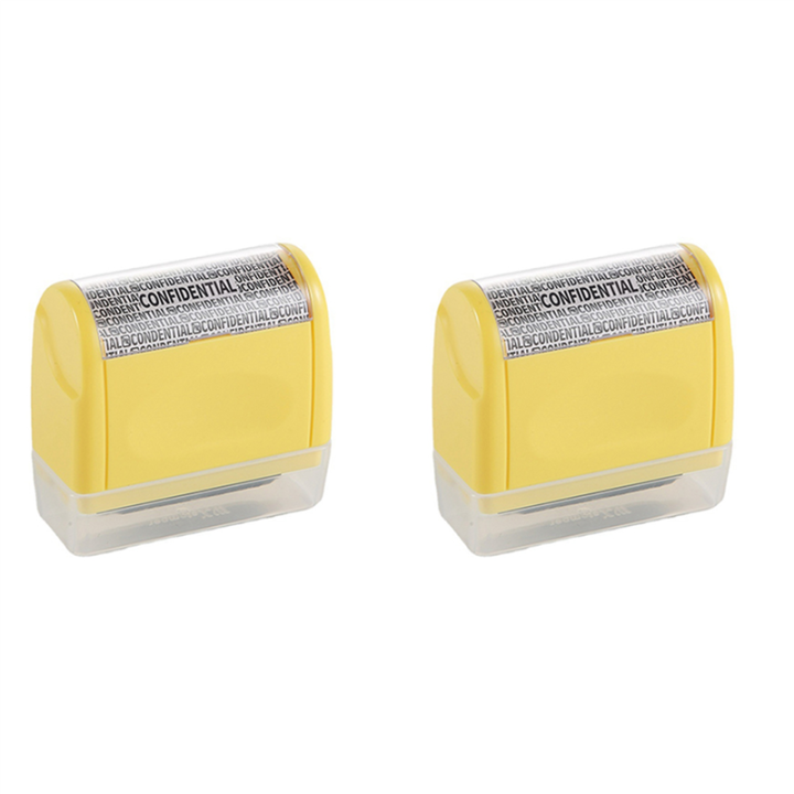 QUANBU 2X Identity Theft Protection Stamp Roller,for Personal Information Blackout, Privacy Confidential and Address Blocker, L