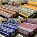 High Quality Fine Cotton Bedsheet 3 Piece Set Double Bed Printed 3D Crystal Cotton King Size Bedsheet. 