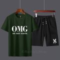 Summer Collection OMG Printed Tracksuit T-shirt and Short Cotton Jersey Fabric Half Sleeves tshirt Track Suits Gym Sports Casual Wear Trendy Fashion for Men at Full Circle Clothing. 