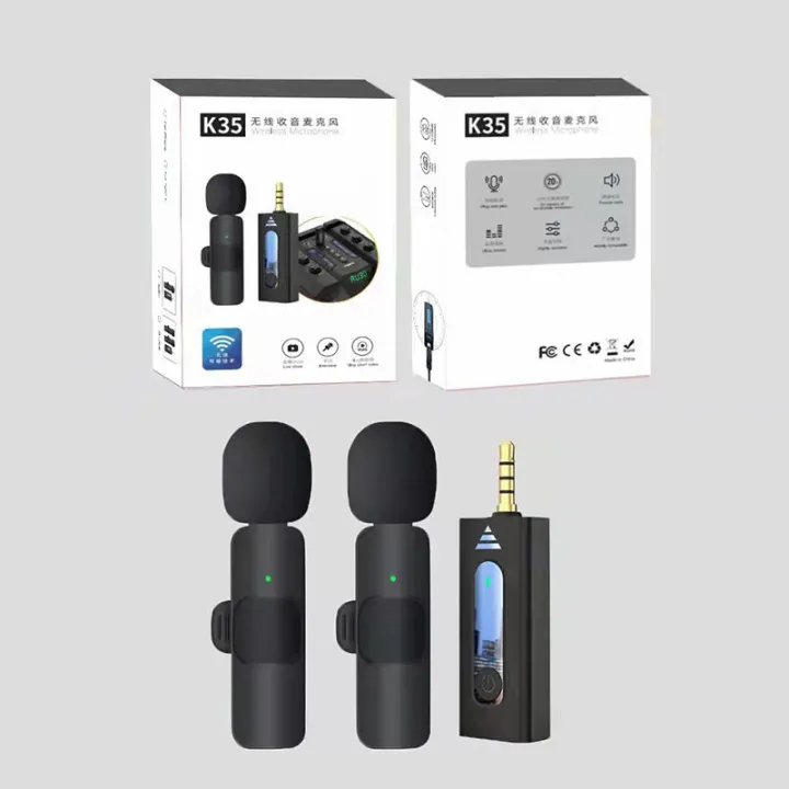 Wireless%20MIC%20AUX%203.5mm%20Mic%20K35%20/%20K15%20%20Wireless%20Single/Double%20Microphone%20For%20Interview,%20Vlogging%20,%20Podcast%20-%20Image%206