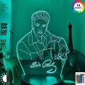 Elvis Presley Figure Night Light Led 16Color Changing 3D Nightlight The Hillbilly Cat King of The Western Pop Bedroom Lamp. 