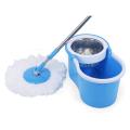 Stainless Steel 360 Spin Mop with Bucket,Automatic Rotary Floor Cleaning System,2 Microfiber Mop Heads Easy Press Handle Mop  45x25x22cm(18x10x9inch). 