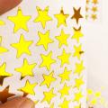 350 PVC Stickers Golden Star Self Adhesive Removable Sparkle Rewards Funny Stickers For Teacher Encourage Students Kids. 