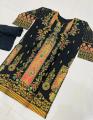 Mushif Collection 2Pcs Stiched 3D Block Printed Linen Dress For Women And Girls. 