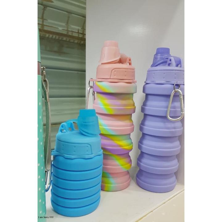 500ML Silicone Collapsible Water Bottle, Travel Sport Silicone Portable ...