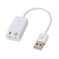 White USB 2.0 External Sound Card Virtual 7.1 Channel 3D Mini Audio Adapter Sienoc for Windows XP 7 8 Linux Vista Mac OS. 